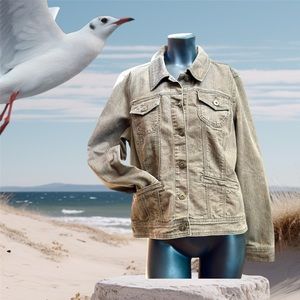 Brown Bacinni sz LG denim jacket snake print